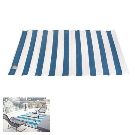 Outdoor Teppich 120x180cm Blau/Weiss