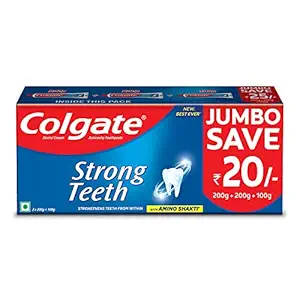 Colgate Strong Teeth Cavity Protection Toothpaste, Indias No.1 Toothpaste, 500g