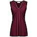 Produktbild OSYARD Damen Geraffte Weste Mode Sommer Ärmellos Plus Größe Reine Farbe Casual Tops(EU 38/M, Wein Rot)