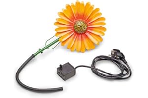 AQUANIQUE surtidor naranja SSDW 200i (200 l/h) - surtidor de metal con bomba (cable de 1,5 m)/ elemento acuático para fuentes ornamentales, fuentes de agua, estanques de agua/decoración de jardines