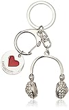 Love Moschino Portachiavi Metallo Nikel - ad anello e catena Donna, Argento (Nickel), 1x1x1 cm (B x H T)