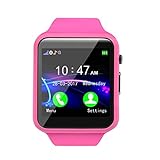 EARS Children Smart Watch G10A Kid GPS Tracker IP67 Waterproof Fitness Watch Android Phone Watch Sport Uhr Male and Female Students Adults Waterproof Smartphone Cards Multifunction (Pink)