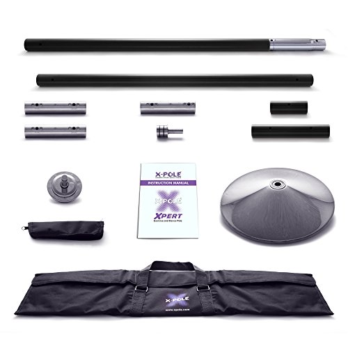 X-Pole Xpert 45 mm verniciato a polvere nero Spinning Pole Dance - Asta di La danza dei professionisti