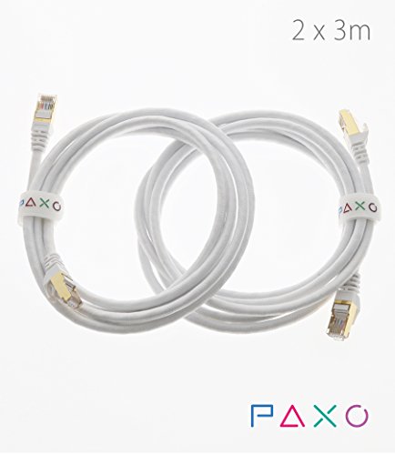 2 x 3m – CAT6 Ethernet Gigabit LAN Netzwerkkabel mit Nylon Stoffmantel | weiß | 10/100/1000Mbit/s | - 4