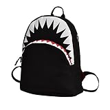  STRIR 3D Tiburón Mochila Infantil Niño Mochilas Escolares Juveniles Tiburón Patrón Animales Guardería Mochila viaje bolsos Primaria Bolsa de la escuela (S, Negro)