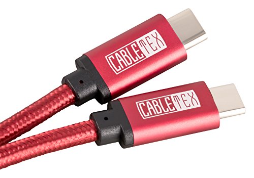 USB C Kabel auf USB 3.0 Typ C 1M Ladekabel Nylon Textilkabel Datenkabel für USB 3.1 Computer und Smartphones wie Nexus 5X, 6P, OnePlus 2, OP 3, HTC 10, MacBook Pro und viele mehr – ROT - 5