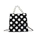 Produktbild Zolimx Portable diagonal kleine quadratische Tasche, Damen Mode Dot Printed Pearl Umhängetasche Handtasche (Schwarz)