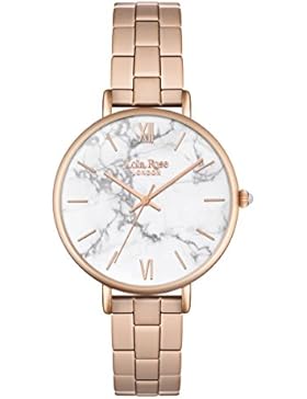 Lola Rose Damen-Quarzuhr mit weißem Zifferblatt, mit Analog-Anzeige und Armband aus Roségold-Legierung, LR4002