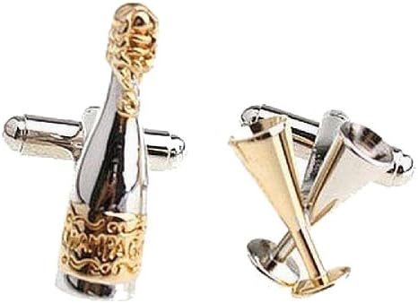 Champagne bottle & Glasses Cuff-links