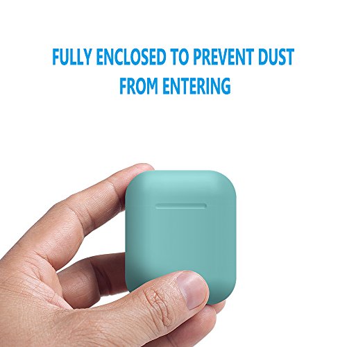 AirPods Case Protective  FRTMA Silicone Skin Case with Sport Strap for Apple AirPods  Ice Sea Blue