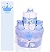 Produktbild Windeltorte Junge hellblau Krone "PRINZ " 1x hellblaues Lätzchen,1x Babysocken + Grußkarte|Geschenk Geburt