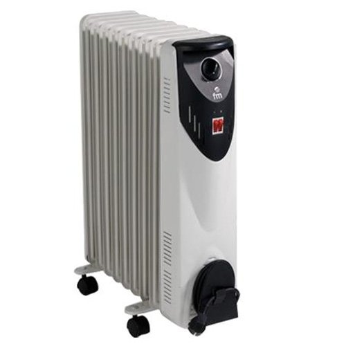 FM Calefacción BR-20 Negro, Gris 2000W Radiador - Calefactor (Radiador, Piso, Negro, Gris, Giratorio, 2000 W, 800 W)
