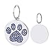 Produktbild Gracorgzjs Rhinestone Inlaid Mini Paw Pattern Puppy Dog Cat Pet Safe Collar ID Tag Pendant-Blau