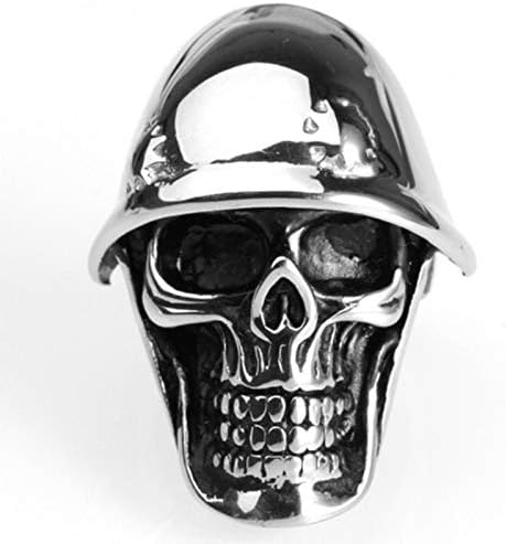Beydodo Titanium Rings for Men Fashion American Soldiers Ring US Army Skull Size N 1/2-Z 1/2 Men Ring Hip Hop