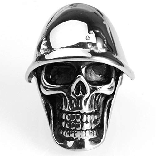 Beydodo Titanium Rings for Men Fashion American Soldiers Ring US Army Skull Size N 1/2-Z 1/2 Men Ring Hip Hop