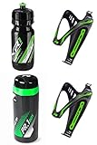 RaceOne.it - KIT Fluo Race: Borraccia XR1 + 2 Portaborraccia X3 + ToolBox PR1 ideale per Bici Race / MTB / Gravel / Trekking Bike. Capacità: 600 CC / Cadauno. Colore NERO/VERDE Fluo. 100% MADE IN ITALY (RO_KIT_3_X3_FLUO_GFL)
