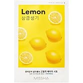 MISSHA Limon &Ouml;zl&uuml; Koyu ve Mat Ciltler İ&ccedil;in Aydınlatıcı Yaprak Maske (1ad) Airy Fit Sheet Mask Lemon