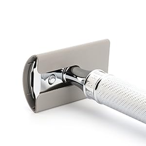Muhle R41 Open Comb Safety Razor Featuring Rosegold Handle with Muhle Razor Blade Guard - No Blades Included - Image 3
