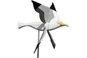 Cikiki Molino de viento de plástico blanco resistente a la intemperie para decoración de jardín