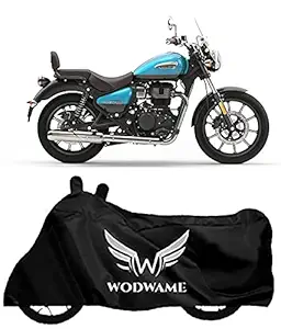 Gift Planet Compatible with Royal-Enfield Meteor- 350 Bike Body Cover 100% Water Resistant (Black)
