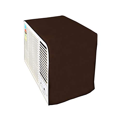Lithara Waterproof Printed AC Cover for Hitachi RAW018KTH Kaze Reidan AC 2 Ton | All Weather Cover | Elastic Stretchable | (Brown)