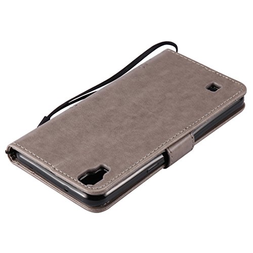 Nancen Tasche Hülle für LG X Power (5,3 Zoll) Flip Schutzhülle Zubehör Lederhülle mit Silikon Back Cover PU Leder Handytasche im Bookstyle Stand Funktion Kartenfächer Magnet Etui Schale - 6
