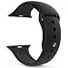 Produktbild MoKo Apple Watch Sereis 1 / 2 42mm Armband, Silikon Sport Band Uhrenarmband Erstatzband für Apple Watch Sportuhr 42mm 2016, Schwarz (3 St. Armbänder für 2 Längen, Nicht für Apple Watch 38mm)