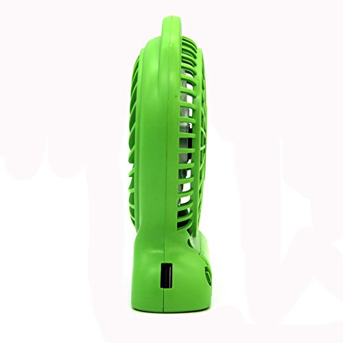 CoolFoxx Mini USB Lüfter, 3 Geschwindigkeiten Wiederaufladbare Ruhige Bedienung Portable Tisch Handheld Outdoor Kühlung Lüfter für Reisen Wandern Angeln Camping, Powered by NetBook, Computer MacBook, Power Bank und PC, 4,7 Zoll - 9