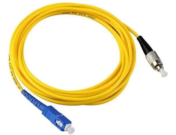 HANUTECH Singlemode SC to FC Optical Fiber Patch Cord 9/125um FC to SC 5 Meter (16ft) Jumper Cable (Simplex)(Yellow)