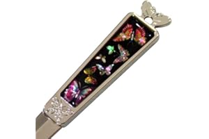 ANTIQUE ALIVE Mother of Pearl Butterfly Design Black Metal Steel Office Hand Envelope Gift Letter Opener