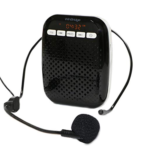 W WINBRIDGE® Amplificador de voz Portátil recargable con micrófono auriculares con cable de para profesores de grupos pequeños Batería de 10W de larga duración