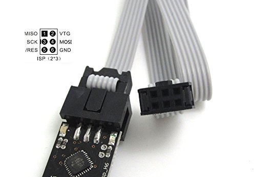 WINGONEER USBASP USBISP AVR USBasp_H6 Programmer + 6Pin Kabel ideal Unterstützung Win7 Win10 Linux - 3