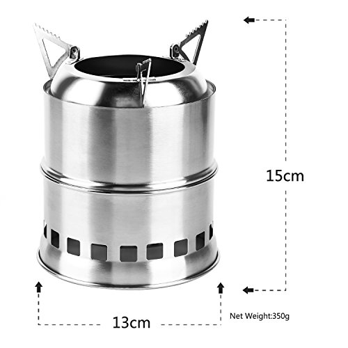 OUTAD Tragbar Campingkocher Holzofen Rucksack Notüberleben im Freien Picknick BBQ Camping - 3