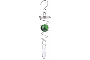 AIDNTBEO Wind Spinner Motor, Spiral Wind Spinners With Crystal Ball Winds Chimes Garden Home Hanging Decor, green