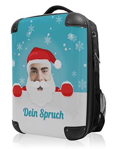 Preisvergleich Produktbild HAUPTSTADTKOFFER - STYLE Laptoprucksack Rucksack Business Laptop Rucksack Arbeits Daypack, individuell gestalten, Geschenkidee, Design: Santa-Dein Bild Blau