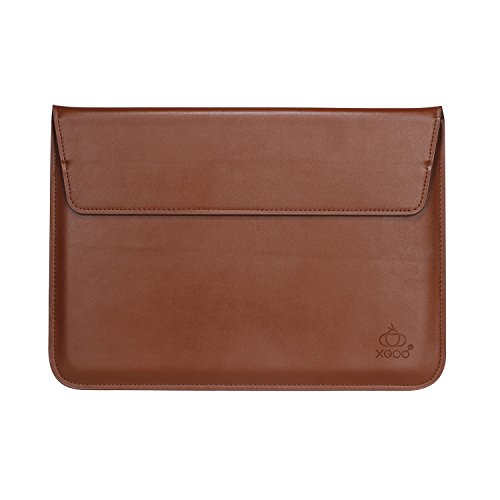 XGUO PU Ledertasche/ Hülle für MacBook Air 11 MacBook Retina 12 zoll mit Halter iPad Air/Air2 Samsung Galaxy T560 T550 iPad Pro 9.7 Sleeve Hülle Tasche mit Ständer Erhöhung Schutzhülle(11-12 Zoll, Brown) - 9