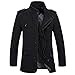Produktbild Hanomes Herren Jacke,Herren Winter Warme Mode Einfarbig Mantel Casual Pilotenjacke Lose Sweatshirt 2 in 1 Reißverschluss Knopf Funktionsjacke