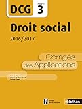 Image de Droit social 2016/2017 - DCG 3 - Corrigés des applications