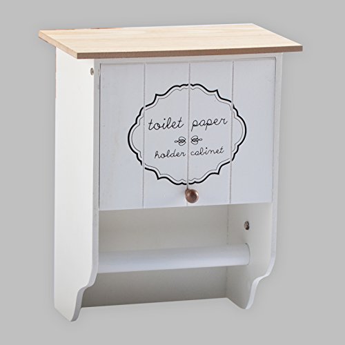 Toilettenpapierhalter Klopapierhalter Rollenhalter Shabby Chic Landhaus Holz (NATUR - Toilet Paper Holder Cabinet)