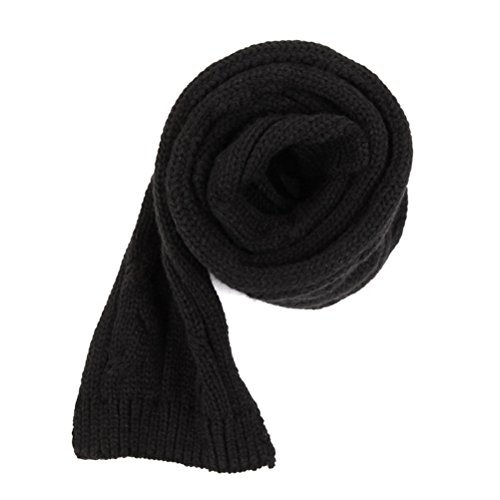 Moolecole New Fashion Children Scarf Kids Baby Boys Knitted Scarves Neckchief Muffler Soft Scarf Black