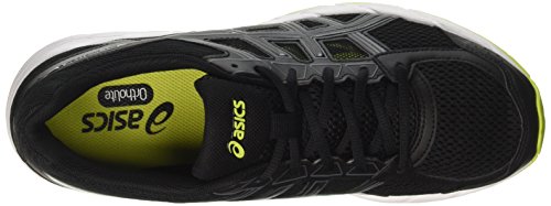 Asics Running Gel Contend 4, Zapatillas de Deporte para Hombre, Negro (Black/Black/Energy Green), 44 EU - ASICS