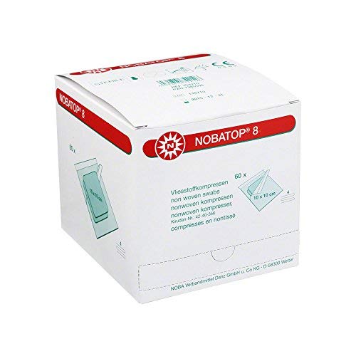 NOBATOP 8 Compresas de tela no tejida, 4x,10 x 10 cm, estéril (60 X 2 Pc
