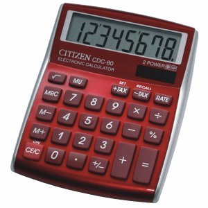 Preisvergleich Produktbild Citizen Taschenrechner CDC080 8-stellig Batterie / Solar burundy
