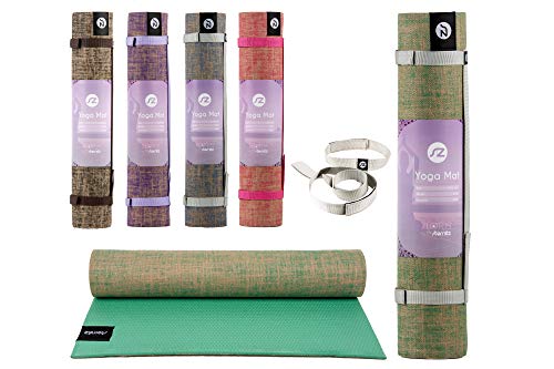 Sternitz Esterilla de Yoga ó Pilates Antiresbalante - Acolchada - Ecológica - Transportable. (Verde)