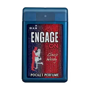 Engage ON Classic Woody Pocket Perfume For Men, Citrus & Spicy,Skin Friendly, 18ml