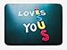 Produktbild VYPHN Quote Bath Mat, Conceptual Words on The Blackboard He Loves You Phrase Colorful Letters, Plush Bathroom Decor Mat with Non Slip Backing, 15.7X23.6 inch, Petrol Blue Yellow Pink