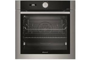 BRANDT BOP7536X - Four Pyrolyse - 73 L - 9 Modes (OptiSteam - Programmateur Monobouton - Clean 39) - Gradins Chromés - Rail Télescopique - Finition Inox