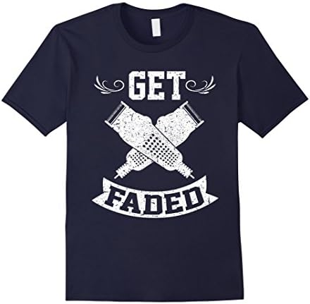 Men's Funny Get Faded Razor T-shirt Barbers Haircut Quote Gift Large Navy