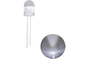 Cleiscry 50 Stück 10mm weiß gestreute LED-Dioden lichter rund Linse DC 2V 20mA Glühbirne Lampen Elektronikkomponenten Anzeigeleuchtdioden