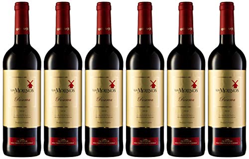 Los Molinos Reserva Tinto D. O. Valdepeñas Vino - Paquete de 6 x 750 ml - Total: 4500 ml